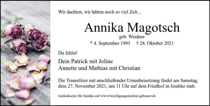 Erinnerungsbild für Annika Magotsch