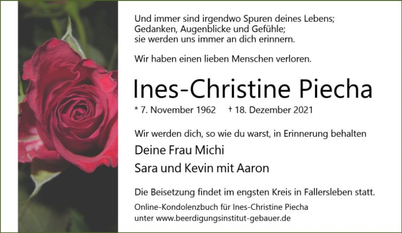 Erinnerungsbild für Ines-Christine Piecha